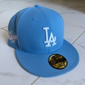 Los Angeles Dodgers Pink Cloud 59FIFTY World Series 1988 Blue Fitted Hat 7 1/2